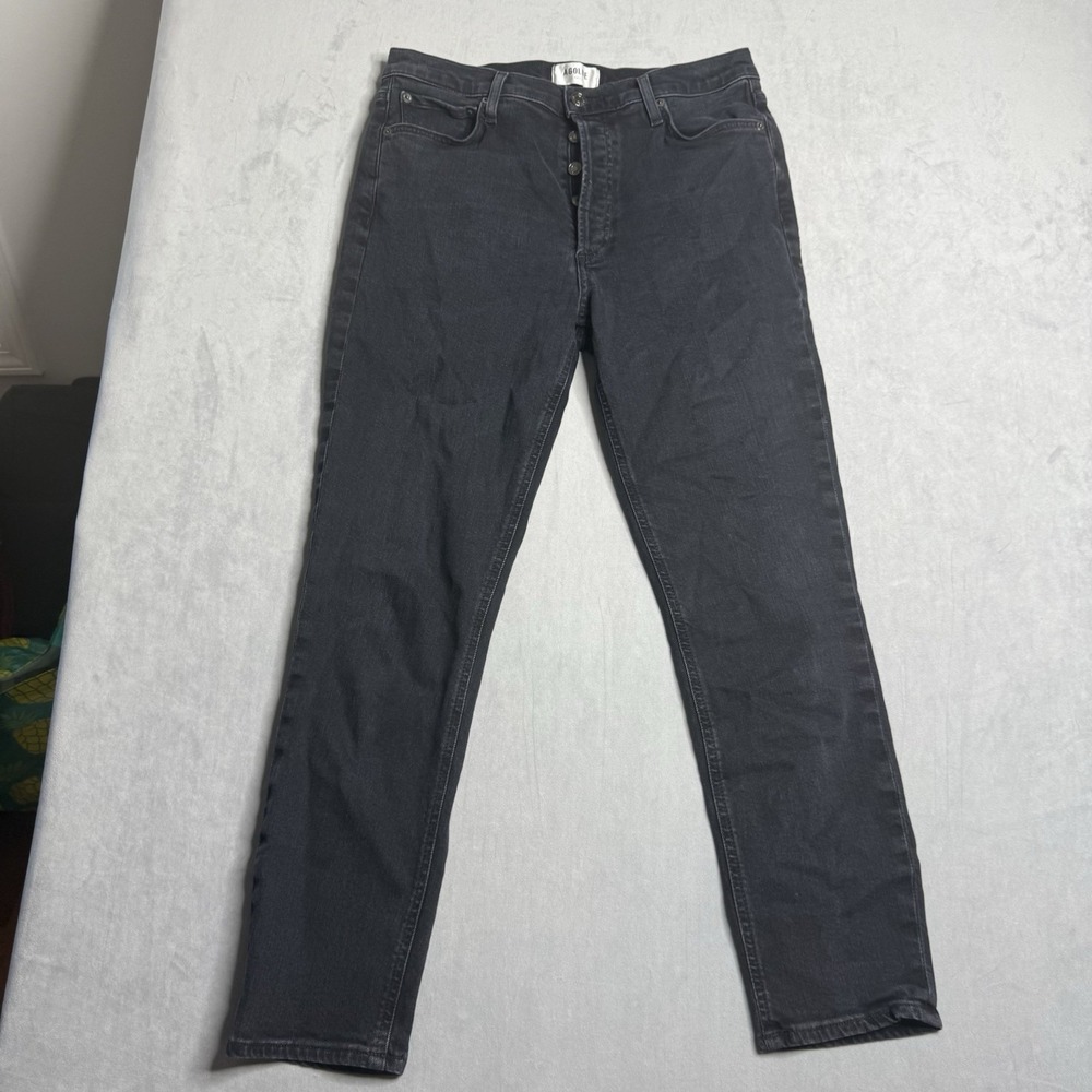 Agolde Jeans Womens 29 Nico High Rise Slim Fit‎ Ceremony Black Button Fly